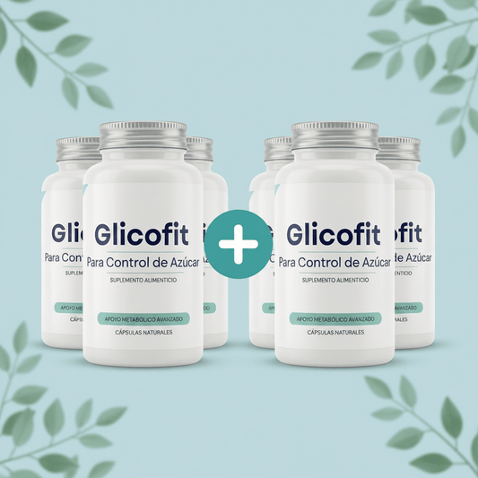 Glicofit 6 Unidades - fundo azul claro com ramos naturais